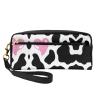 ZISHAK Black White Milk Cow Print Portable Makeup Bag,Travel-Friendly Design,Versatile Mini Makeup Pouchtion view 1