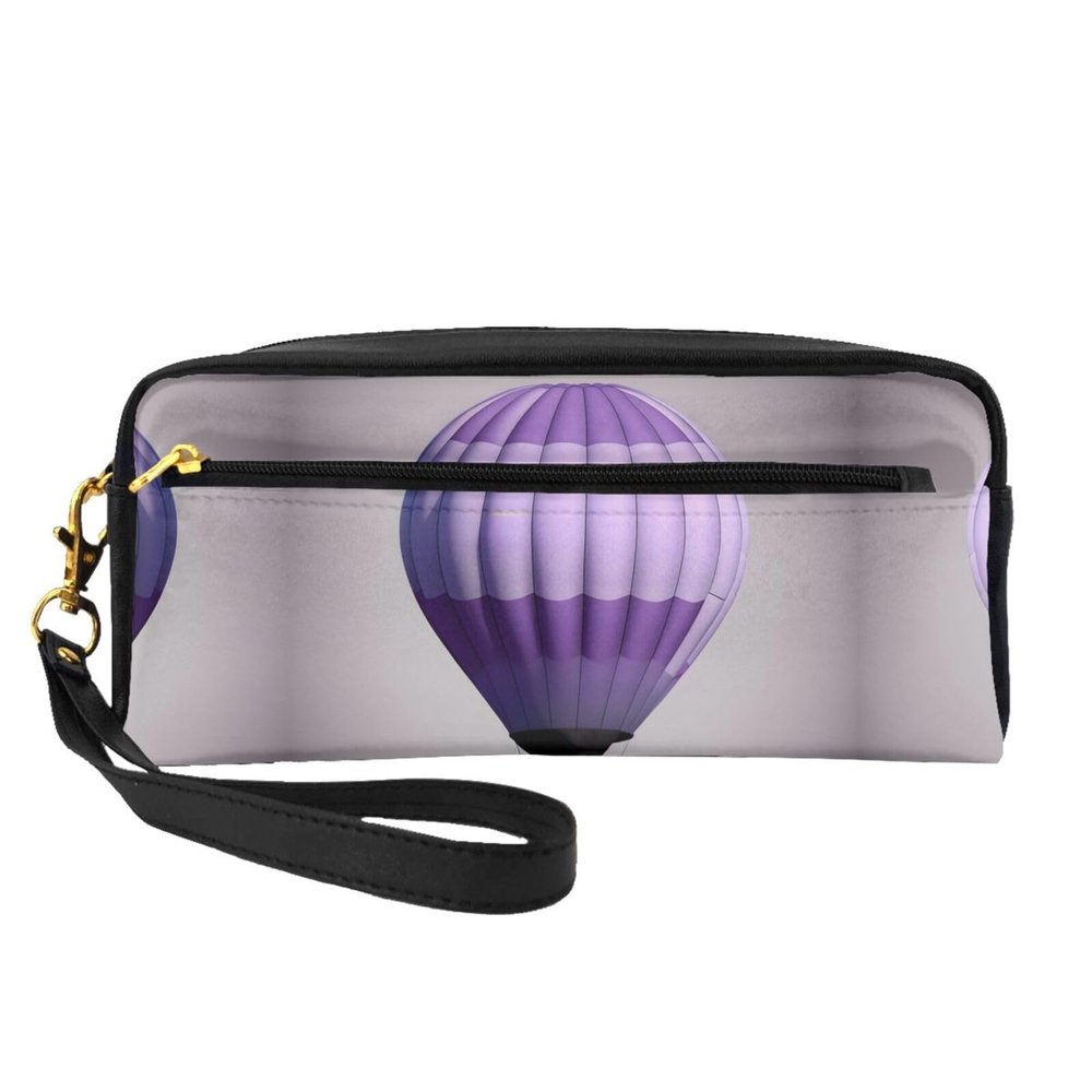 SSIMOO Lavender Hot Air Balloon Print Travel Makeup Bag For On-The-Go Style For Storing Cosmetics And Beauty Essentials