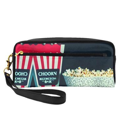 SSIMOO Movie Clapboard And Popcorn Print Travel Makeup Bag For On-The-Go Style For Storing Cosmetics And Beauty Essentials