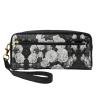 ZISHAK Black White Rose Print Portable Makeup Bag,Travel-Friendly Design,Versatile Mini Makeup Pouchtion view 1