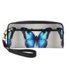 SSIMOO Blue Butterfly Print Travel Makeup Bag For On-The-Go Style For Storing Cosmetics And Beauty Essentials view 1