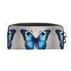 SSIMOO Blue Butterfly Print Travel Makeup Bag For On-The-Go Style For Storing Cosmetics And Beauty Essentials view 2