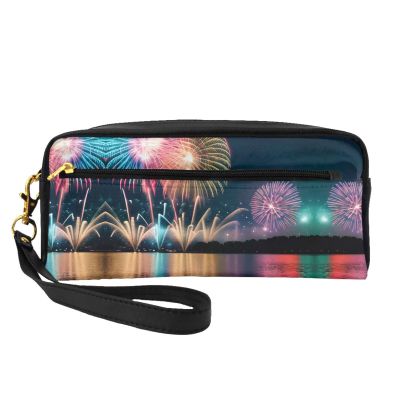 SSIMOO Fireworks Print Travel Makeup Bag For On-The-Go Style For Storing Cosmetics And Beauty Essentials