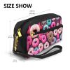 ZISHAK Donut Print Portable Makeup Bag,Travel-Friendly Design,Versatile Mini Makeup Pouchtion view 3