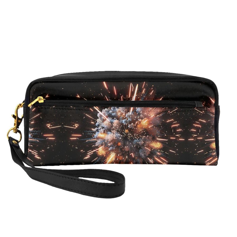 SSIMOO Explosion Firework 3d Print Travel Makeup Bag For On-The-Go Style For Storing Cosmetics And Beauty Essentials
