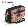 SSIMOO Sunset Palm Print Travel Makeup Bag For On-The-Go Style For Storing Cosmetics And Beauty Essentials view 3