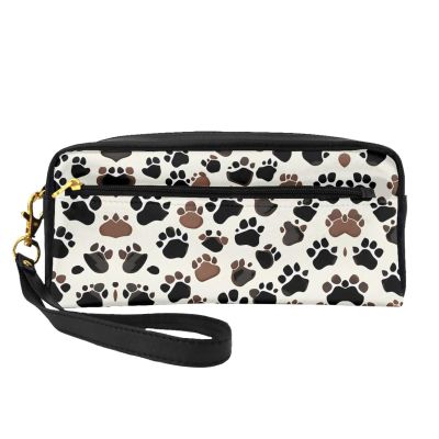 ZISHAK Dog Paw Prints Print Portable Makeup Bag,Travel-Friendly Design,Versatile Mini Makeup Pouchtion