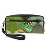 SSIMOO Green Leaf Colorful Butterfly Print Travel Makeup Bag For On-The-Go Style For Storing Cosmetics And Beauty Essentials view 1
