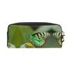 SSIMOO Green Leaf Colorful Butterfly Print Travel Makeup Bag For On-The-Go Style For Storing Cosmetics And Beauty Essentials view 2