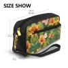 SSIMOO Hojas Tropicales Y Flores Print Travel Makeup Bag For On-The-Go Style For Storing Cosmetics And Beauty Essentials view 3