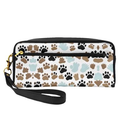 ZISHAK Dog Bones Paw Prints Print Portable Makeup Bag,Travel-Friendly Design,Versatile Mini Makeup Pouchtion