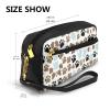 ZISHAK Dog Bones Paw Prints Print Portable Makeup Bag,Travel-Friendly Design,Versatile Mini Makeup Pouchtion view 3