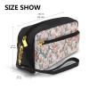 ZISHAK Flower Paris Eiffel Tower Print Portable Makeup Bag,Travel-Friendly Design,Versatile Mini Makeup Pouchtion view 3