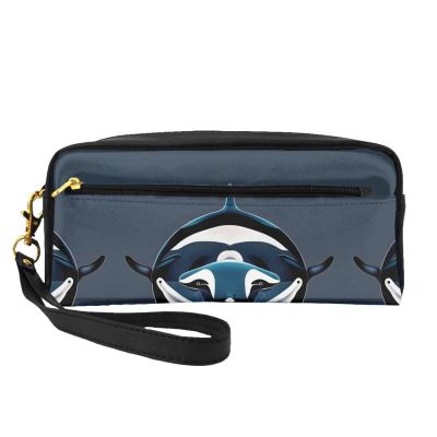 ZISHAK Orca Killer Whale Print Portable Makeup Bag,Travel-Friendly Design,Versatile Mini Makeup Pouchtion