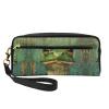 ZISHAK Frog And Rain Print Portable Makeup Bag,Travel-Friendly Design,Versatile Mini Makeup Pouchtion view 1