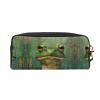 ZISHAK Frog And Rain Print Portable Makeup Bag,Travel-Friendly Design,Versatile Mini Makeup Pouchtion view 2