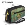 ZISHAK Frog And Rain Print Portable Makeup Bag,Travel-Friendly Design,Versatile Mini Makeup Pouchtion view 3