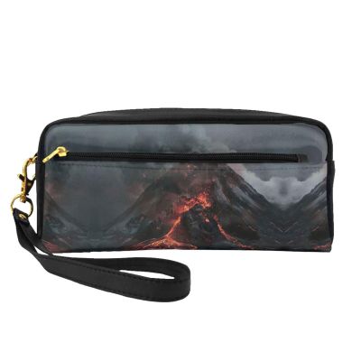 SSIMOO Volcano Print Travel Makeup Bag For On-The-Go Style For Storing Cosmetics And Beauty Essentials