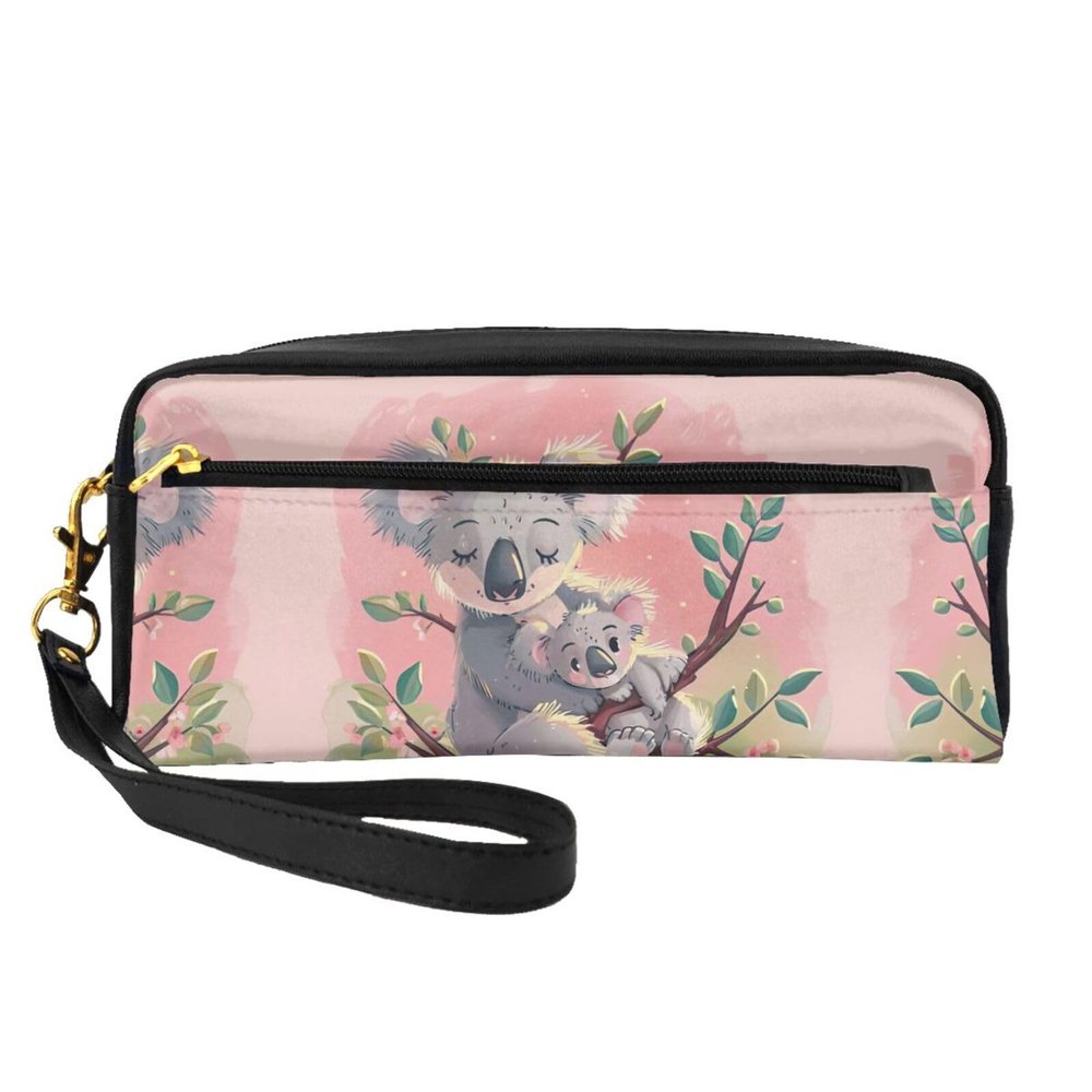 SSIMOO Koala Bear Print Travel Makeup Bag For On-The-Go Style For Storing Cosmetics And Beauty Essentials