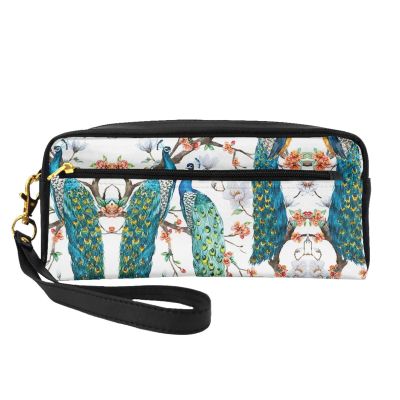 ZISHAK Beautiful Peacock Flowers Print Portable Makeup Bag,Travel-Friendly Design,Versatile Mini Makeup Pouchtion