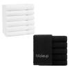 Arkwright Makeup Remover Wash Cloths (Black) and Cotton Luxury Hand Towels (White) view 1