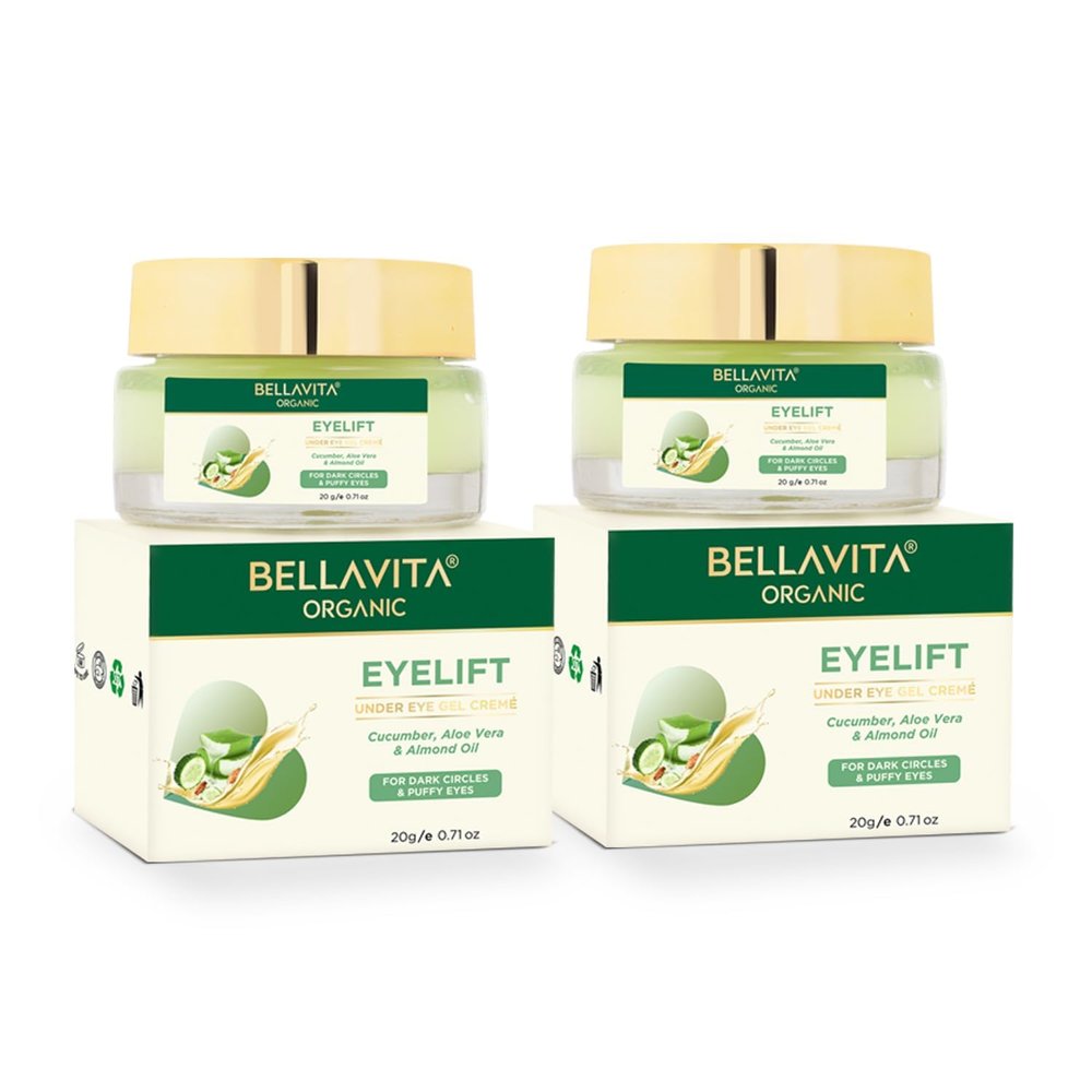 NinthAvenue Basics Pack of 2 Bella Vita Organic EyeLift Hydrating Natural Under Eye Cream Gel for Unisex - 20 gm Each