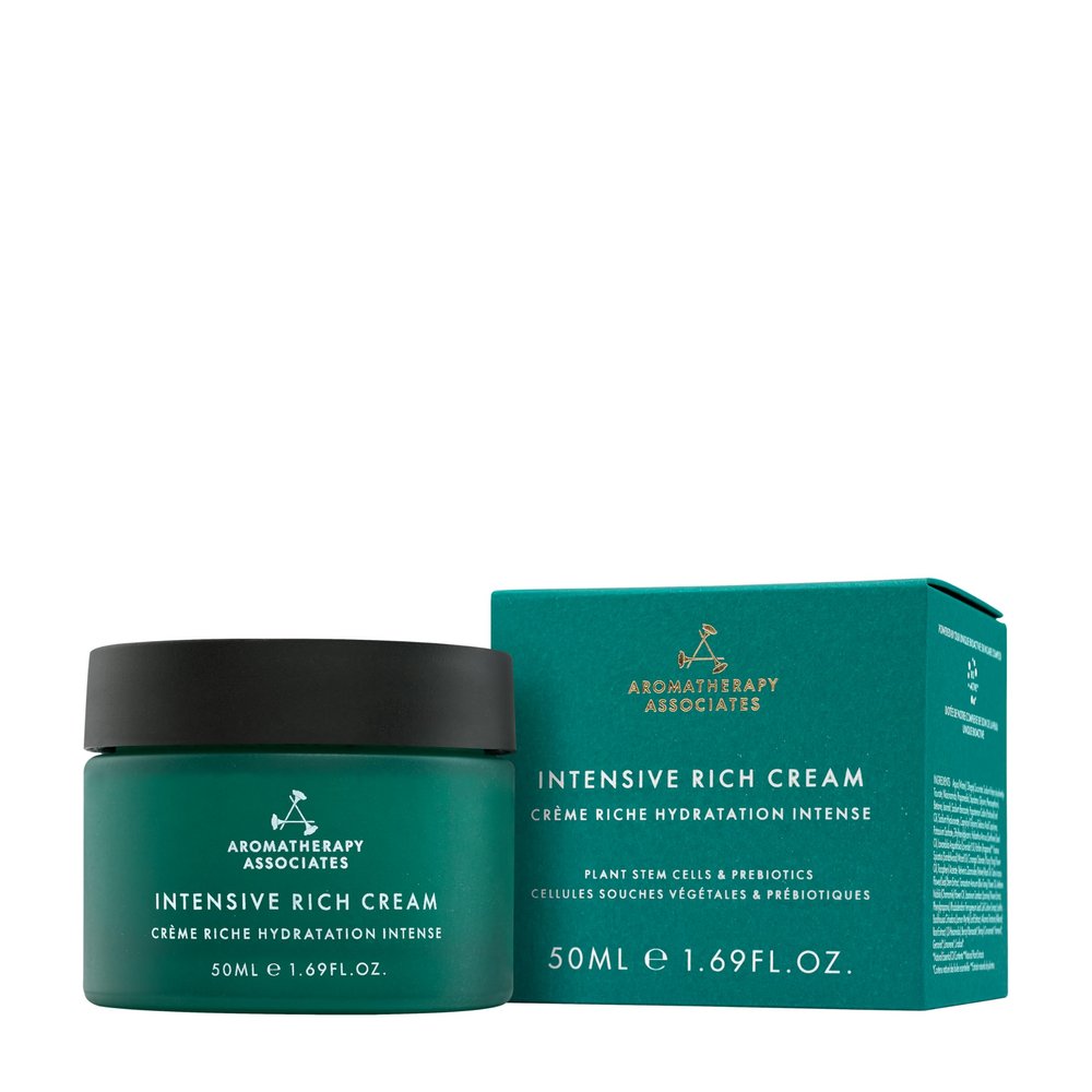 Aromatherapy Associates Intensive Rich Cream with Plant Stem Cells, Prebiotics & Essential Oils, Hydrating Daily Moisturizer for Dry or Mature Skin, Fruity Floral Scent, 1.69 fl oz