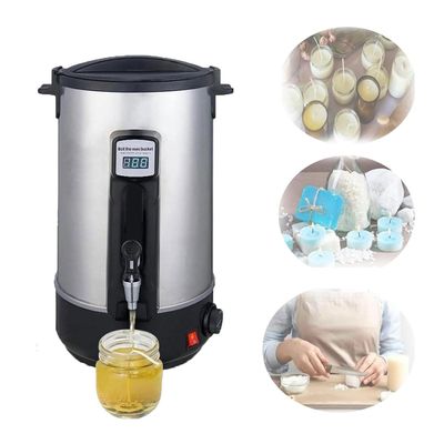 JOSBY 12L Stainless Paraffin Wax Heater, 1500W Business Electric Candle Melting Pot, 86-230 Temp Control, Double Layer Insulation and Dry Burn Protection, for Beauty Salon, Party, Outdoor
