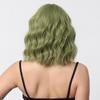 BERON Short Green Wigs for Women Curly Wavy Wig with Bangs Girls Avocado Green Colored Hair Wigs 12'' Women's Synthetic Wig Daily or Cosplay Use view 4