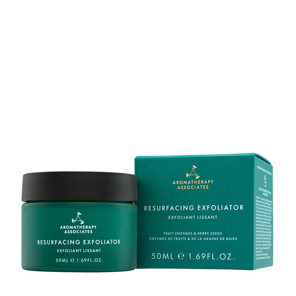 Aromatherapy Associates Resurfacing Exfoliator with Frankincense, Upcycled Fruit Seeds & AHA Enzymes, Dual-Action Facial Exfoliator for Smoother, Brighter-Looking Skin, 1.69 fl oz