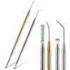 2 in 1 Lash Lift and Tint Kit, 2 Pcs Professional Lash Lift Rods Stainless Steel Lash Comb Metal Eyelash Comb Separator Lash Applicator Tool for Eyebrow Perming Tinting Curling Lash Extension Supplies view 1