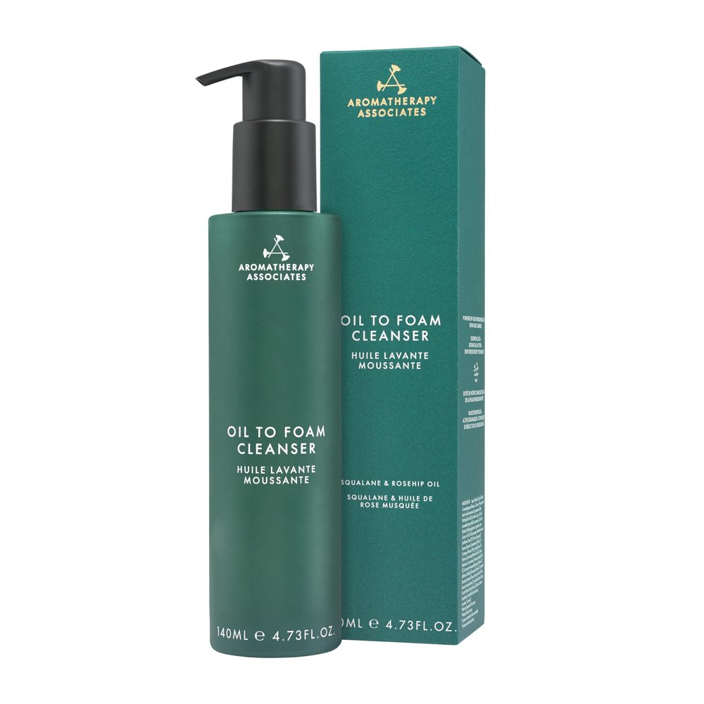Aromatherapy Associates Oil-to-Foam Facial Cleanser with Squalane, Niacinamide & Rosehip Oil, Daily Makeup-Removing Cleanser for Oily and Combination Skin, 4.73 fl oz
