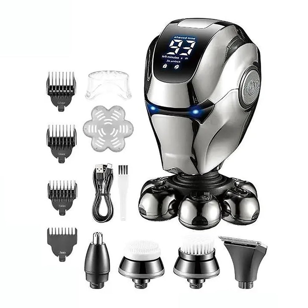 EKHOU Head Shavers for Bald Men, 5 in 1 Multifunctional Electric Head Shaver 7D Waterproof Heads Beard Nose Ear Hair Trimmer Razor Clipper Facial Shaver