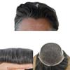 WigVivid Toupee for Men French Lace Mens Human Hair Piece Poly Skin Pu Hair System for Men 7"X9"#1B20 Off Black+20% Gray-100% Density view 1