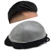 WigVivid Ultra Thin Skin Toupee Hair for Men Real Human Hair Piece All V-looped 0.06mm Hair Replacement System Mens Toupee#1B40 Natural Black+40% Gray-100% Density view 1