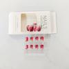 24Pcs Short Press On Gradient Fake Nails - Square False Nails with Halo Dyed Lines Designs - Acrylic Nails Full Cover Glue On Reusable Artificial Stick On Nails for Women & Girls view 4