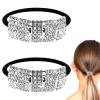 2 Pcs Sparkly Rhinestone Ponytail Holders - Crystal Scrunchies, Fancy Headband Hair Accessories for Thin/Thick Hair Women Girls, Silver view 1