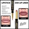 evpct 1Pcs Light Nude Beige Matte Lip Liner and Lipstick Combo Set Kit for Women, Magic Neutral Lipsticks 24 Hours Original Lipstick and Lips Liner Pencil Stain Makeup Long Lasting Waterproof, 23# view 3