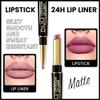 evpct 1Pcs Light Plum Rose Matte Lip Liner and Lipstick Combo Set Kit for Women, Magic Neutral Lipsticks 24 Hours Original Lipstick and Lips Liner Pencil Stain Makeup Long Lasting Waterproof, 24# view 3