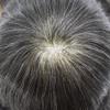 Toupee for Men Hair Piece Real Human Hair Full Poly Skin Mens Toupee Men Hair System Hair Replacement Systems for Men Invisible Hair Pieces for Men #1B20 1B# OFF BLACK+20% GREY 6x9 view 3