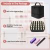 Esoes Nail Polish Organizer Case Double-Layer Nail Bag Storage PU Leather Waterproof Nail Organizer Holds 30 Bottles(15ml) and 1 Nail Lamp Large Travel Nail Supplies Shoulder Bag view 2