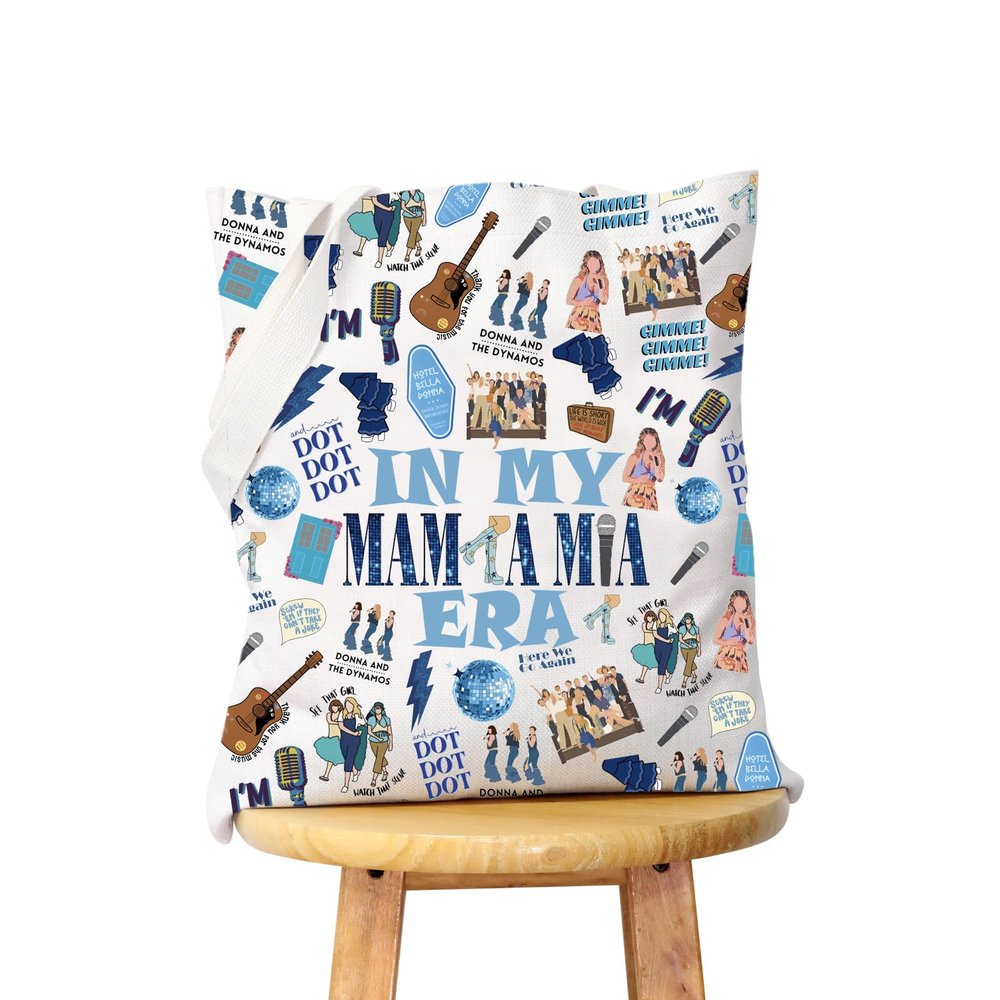 WCGXKO Music Inspired Gift Music Gift Canvas Shopping Bag Tote Bag (MA M ERA)