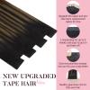 MAXITA Tape in Hair Extensions Real Human Hair Balayage Dark Brown to Chestnut Brown 20 inch 30g 10pcs Tape in Extensions Remy Seamless Straight Hair Extensions for Women view 4