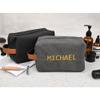 Personalized Gift for Men, Embroidered - Custom Handcrafted Toiletry Bag with Name for Men, Dad, Husband, 5 Retro Canvas Customized Portable Cosmetic Bag with Large Capacity, Dark Green view 4