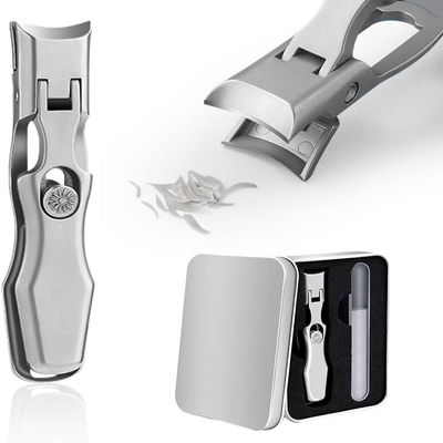 2024 Upgrade Portable Ultra Sharp Nail Clippers,Nail Clipper with Catcher Toe Nail Clippers for Thick Nails with Storage Case Large Opening Nail Clipper,Stainless Steel Nail Clipper (Silver, 1 Set)