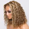 oulaer Water Wave Bob Honey Blonde Human Hair Wig 13x6 HD Transparent Lace Front Wig #27/613 Color Short Bob Brazilian Remy Human Hair Glueless Wigs with Baby Hair Bleached Knots 150% Density 18inch view 2
