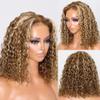 oulaer Water Wave Bob Honey Blonde Human Hair Wig 13x6 HD Transparent Lace Front Wig #27/613 Color Short Bob Brazilian Remy Human Hair Glueless Wigs with Baby Hair Bleached Knots 150% Density 18inch view 4