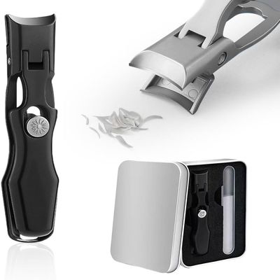 2024 Upgrade Portable Ultra Sharp Nail Clippers,Nail Clipper with Catcher Toe Nail Clippers for Thick Nails with Storage Case Large Opening Nail Clipper,Stainless Steel Nail Clipper (Black, 2 Sets)