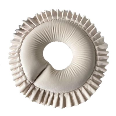 Flush of Dawn Soft Face Down Massage Pillow Washable Massage Head Pillow for Bed Massage Table Cradle Headrest Face Pillow Cushion (Beige White)