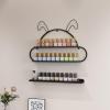 ZBJDX Wall Nail Polish Displays, Rabbit Appearance Metal Storage Rack, for Storing Nail Polish, Essential Oils, Various Small Bottles,Black view 2
